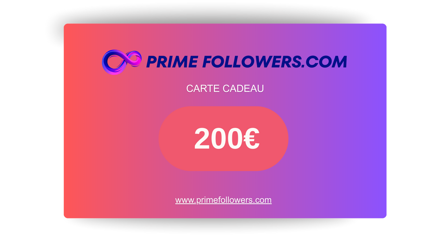 Carte-cadeau Primefollowers